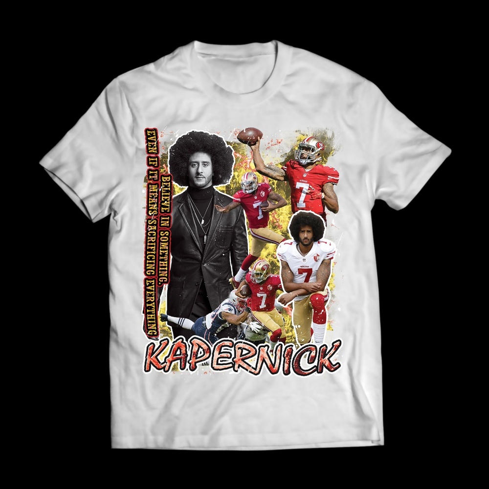 Vintage Style White Colin Kapernick Football Tee